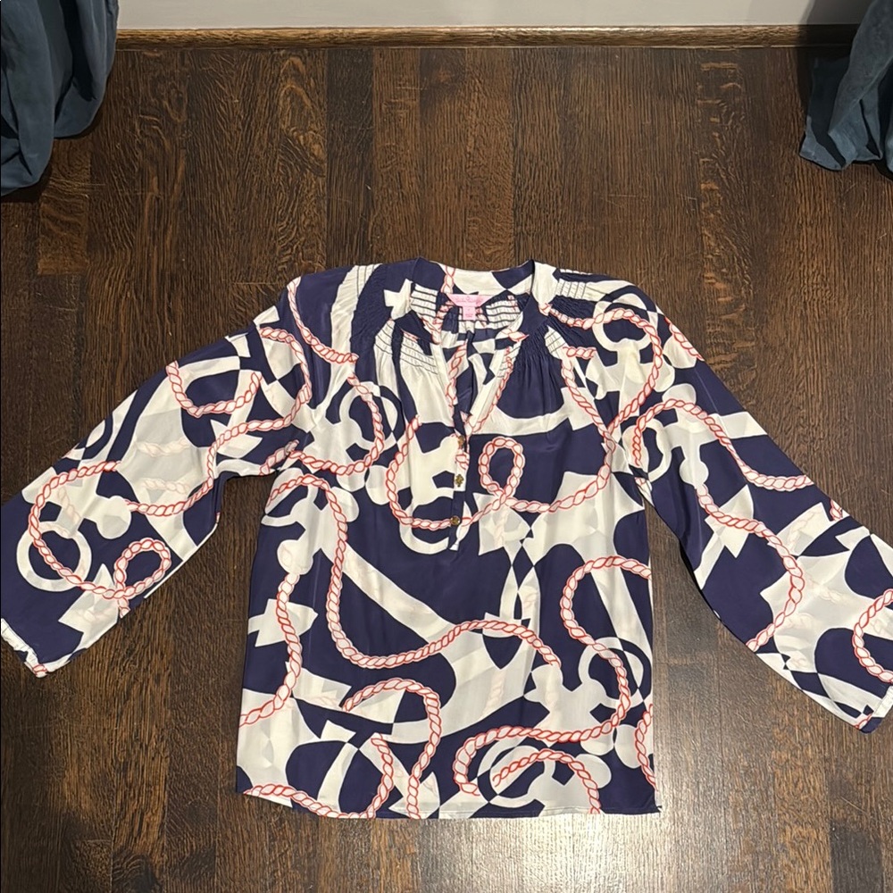 July 4th top! Lilly Pulitzer flowy nautical top